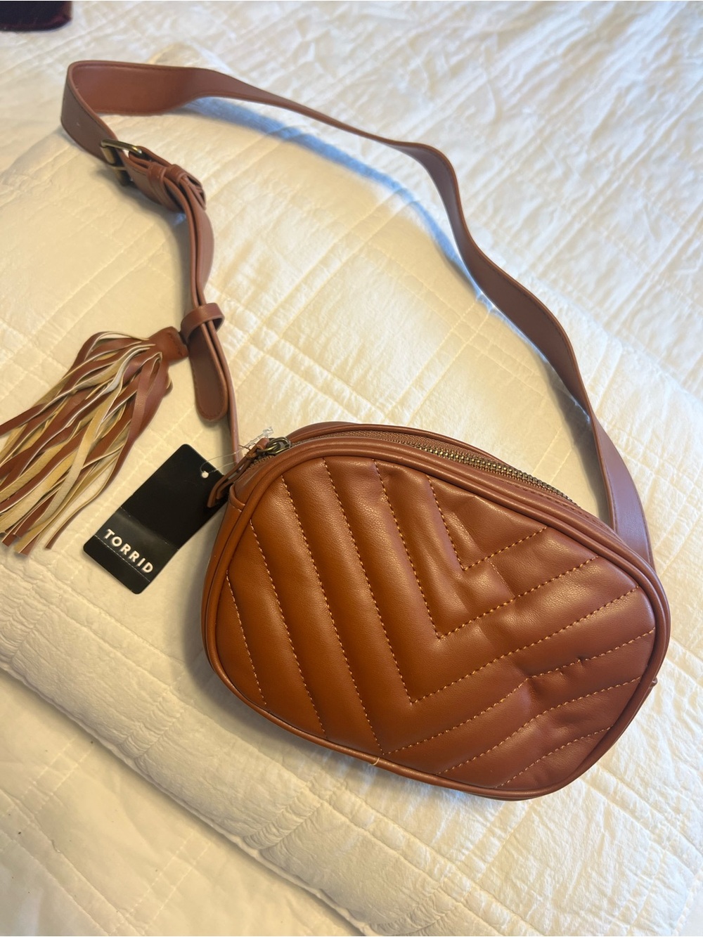 Torrid torrid Quilted Faux-Leather Crossbody Belt Bag in Cognac | Women’s  2X